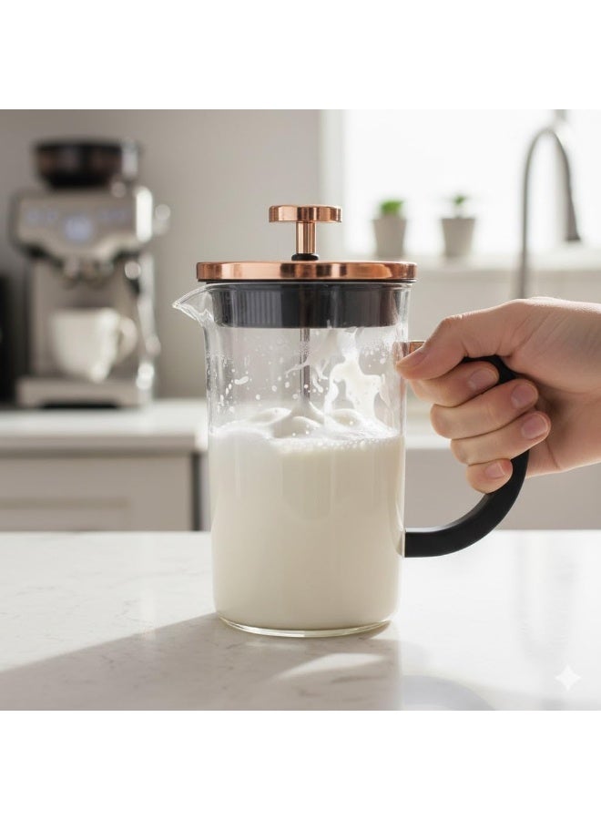 Luxury French Press Coffee Maker 600ml, Copper Finish Borosilicate Glass Coffee Press, Heat Resistant Teapot with Stainless Steel Plunger & Dual Filtration System, BPA-Free Manual Brewer for Coffee & Tea, Easy to Clean Cafetiere, Perfect Gift for Baristas & Coffee Lovers, Durable & Elegant Kitchen Accessory - Image 4